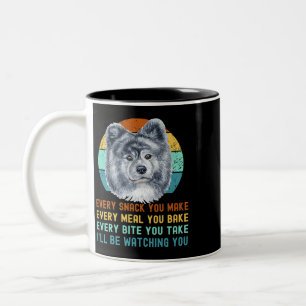 Funny Gray Akita Inu of Kuma Inu Dog Elke Snack y Tweekleurige Koffiemok