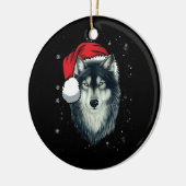 Funny Gray Wolf Kerstkerstkerstkerstkerstkerstkleu Keramisch Ornament (Links)