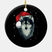 Funny Gray Wolf Kerstkerstkerstkerstkerstkerstkleu Keramisch Ornament (Achterkant)