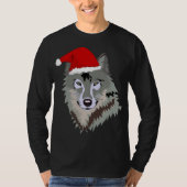 Funny Gray Wolf Kerstkerstkerstkerstkerstkerstkleu T-shirt (Voorkant)