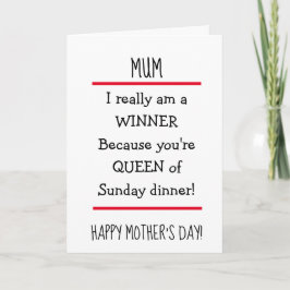 Funny Great Cook Cheeky Verse Happy Mothers Day Kaart