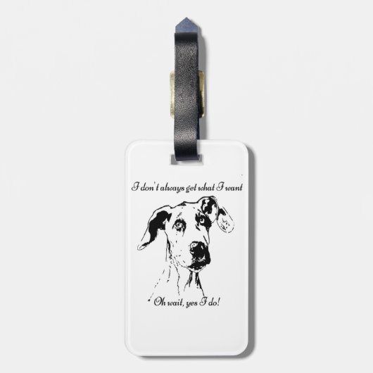 Funny Great Dane Dog Quote Bagagelabel (Achterkant verticaal)