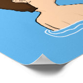 Funny Great White Shark Pranks zwemmers Poster (Hoek)