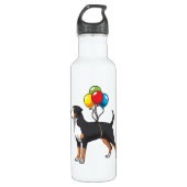 Funny Greater Swiss Mountain Dog with Balloons Waterfles (Voorkant)