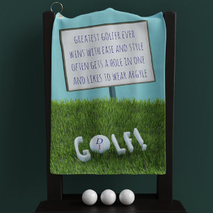 Funny Greatest Golfer Ever Poem Monogram Golfhanddoek