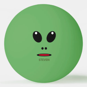 Funny Green Alien Face gepersonaliseerd Pingpongballen