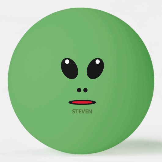 Funny Green Alien Face gepersonaliseerd Pingpongballen (Voorkant)