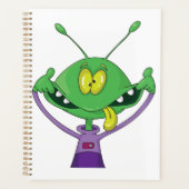 Funny Green Alien Making Silly Face Planner (Voorkant)