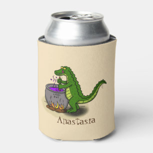 Funny green alligator kook cartoon blikjeskoeler