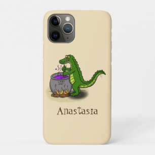 Funny green alligator kook cartoon iPhone 11 pro hoesje