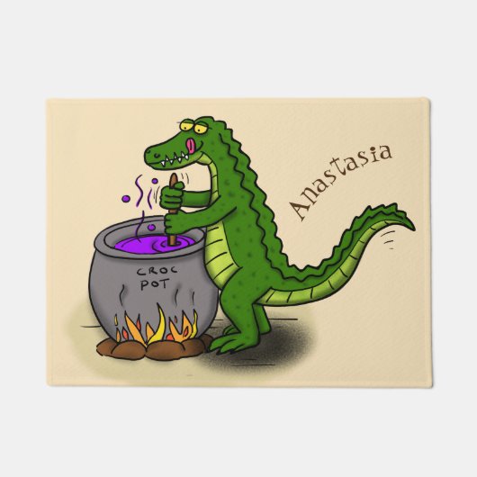 Funny green alligator kook cartoon deurmat (Voorkant)