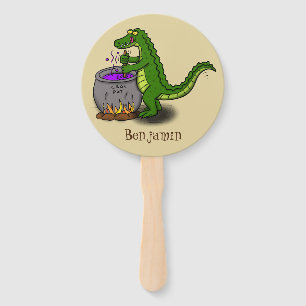 Funny green alligator kook cartoon handwaaier