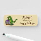 Funny green alligator kook cartoon naamplaatje (In situ)