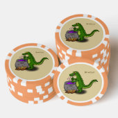 Funny green alligator kook cartoon poker chips (Opstapeling)