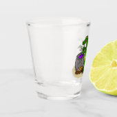 Funny green alligator kook cartoon shot glas (Links)