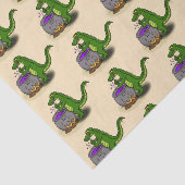 Funny green alligator kook cartoon tissuepapier (Detail)