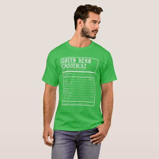 Funny Green Bean Casserole Nutrition Facts St Patr T-shirt (Voorkant volledig)