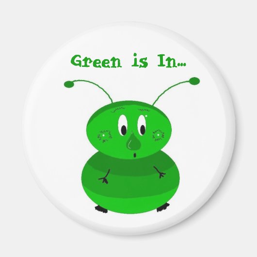 Funny Green Bug Magneet (Voorkant)