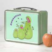 Funny green carnivorous pitcher planten cartoon (In situ)