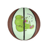 Funny green carnivorous pitcher planten cartoon basketbal (Verticaal)