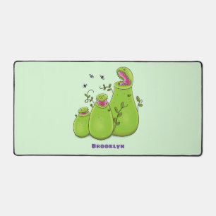 Funny green carnivorous pitcher planten cartoon bureaumat