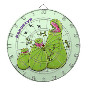 Funny green carnivorous pitcher planten cartoon dartbord