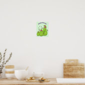 Funny green carnivorous pitcher planten cartoon poster (Keuken)