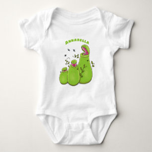 Funny green carnivorous pitcher planten cartoon romper