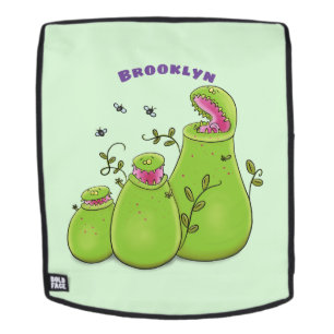 Funny green carnivorous pitcher planten cartoon rugtassen