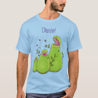 Funny green carnivorous pitcher planten cartoon