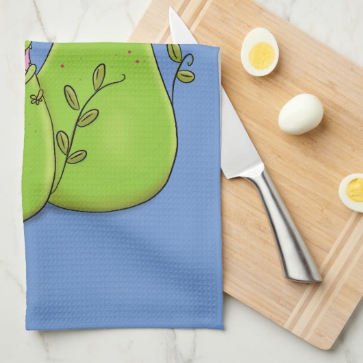 Funny green carnivorous pitcher planten cartoon theedoek (Quarter Fold)