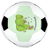 Funny green carnivorous pitcher planten cartoon voetbal (Gedraaid)
