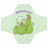 Funny green carnivorous pitcher planten cartoon voetbal (Enkel)