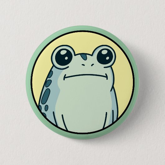 Funny Green Deadpan Frog Toad  Ronde Button 5,7 Cm (Voorkant)