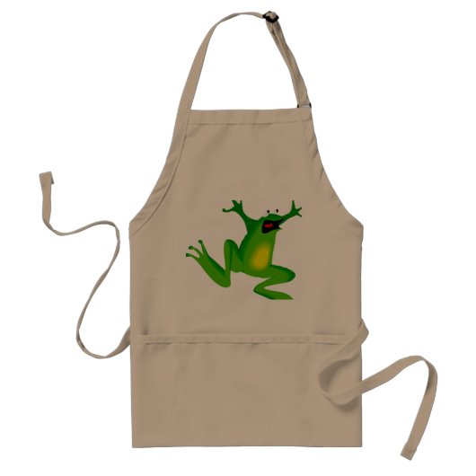 Funny Green Frog Apron Standaard Schort (Voorkant)