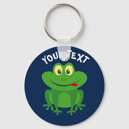 Funny green frog cartoon sleutelhanger voor kinder (Voorkant)