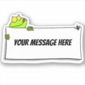 Funny green frog met gebarentaal cartoon sticker (Voorkant)