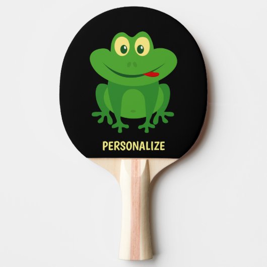 Funny green frog ping pong paddle for table tennis tafeltennisbatje (Voorkant)