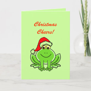 Funny Green Frog Santa Claus-Pet kerstcadeautjes Feestdagen Kaart