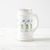 Funny green frog swatting fly cartoon bierpul (Voorkant rechts)