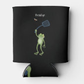 Funny green frog swatting fly cartoon blikjeskoeler (Voorkant)