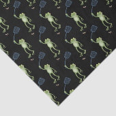 Funny green frog swatting fly cartoon tissuepapier (Detail)