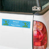 Funny green glimlach animated iguana lizard bumpersticker (Op Truck)