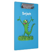 Funny green glimlach animated iguana lizard klembord (Rechts)
