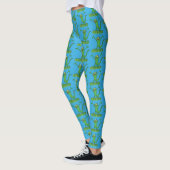 Funny green glimlach animated iguana lizard leggings (Links)