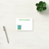 Funny green glimlach animated iguana lizard post-it® notes (Kantoor)