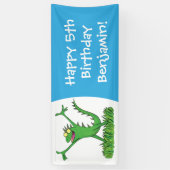 Funny green glimlach animated iguana lizard spandoek (Verticaal)