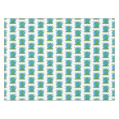 Funny green glimlach animated iguana lizard tafelkleed (Voorkant (Horizontaal))