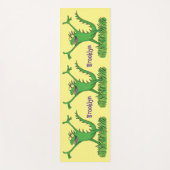 Funny green glimlach animated iguana lizard yogamat (Voorkant)