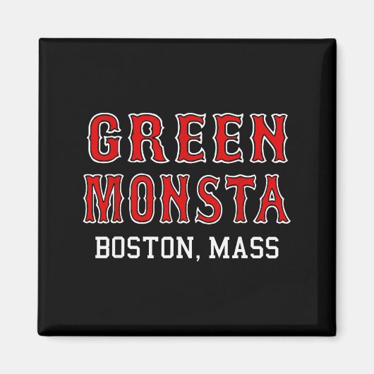 Funny Green Monstah Boston M New England Magneet (Voorkant)